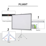 Écran de Projection avec Trépied Pliable 84 Pouces 4K HD 4:3, 180L cm, Écran Vidéoprojecteur, Hauteur Réglable, Angle de Vision 160°, pour Home Cinéma, Films en Intérieur/Extérieur, Blanc