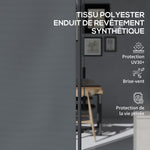 Store manuel rétractable sur pied longueur réglable manivelle installation sans perçage métal alu. polyester gris foncé