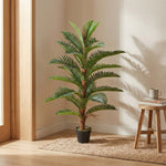 Palmier Artificiel palmier 120 cm avec 24 Feuilles en PEVA, Plante Décorative avec Pot en Plastique, Vert