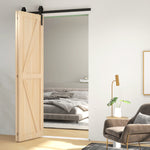 Kit de herrajes para puerta corredera plegable de 122 cm, rieles de acero para puerta de granero para 2 puertas