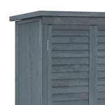 Armoire de jardin remise pour outils en bois 2 étagères toit bitumé portes persiennes 87 x 47 x 160 gris