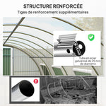 Serra a tunnel da giardino 18m², serra a tunnel con porte e 8 finestre, telo in PE 140g/m² 600 x 300 x 200 cm bianco