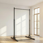 Station de musculation et barre de traction power tower 200 kg avec 8 niveaux de hauteur noir
