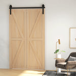 Kit de herrajes para puerta corredera plegable de 122 cm, rieles de acero para puerta de granero para 2 puertas