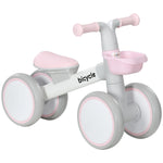 Draisienne vélo Enfant 4 roues selle réglable, guidon ergonomique alliage alu. PP, enfant 1 à 3 ans - Gris Blanc Rose