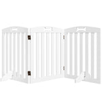 Cancelletto di sicurezza per cani cancelletto pieghevole per cani piedini di supporto punte antiscivolo 155 x 30 x 61 cm bianco