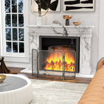 Pare feu cheminée pliable 3 panneaux, pare-étincelles cheminée, grille de protection cheminée en maille de métal noir