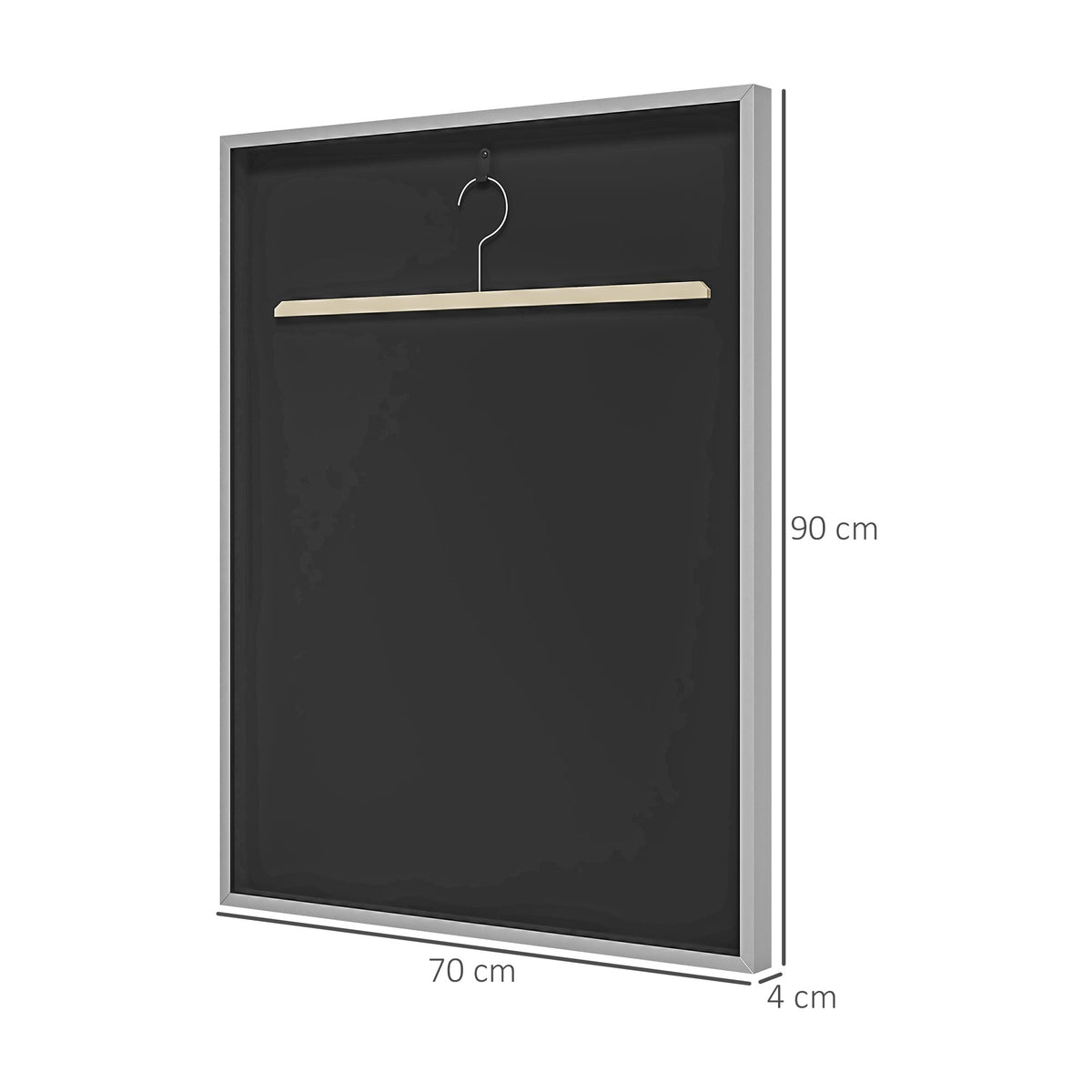Frame box T-frame cadre aluminium pour maillot porte acrylique doublure interne feutre 70 x 90 cm