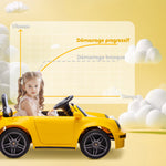 Voiture électrique enfants, véhicule électrique 12V, télécommande 2,4G, phares, musique, klaxon, 103 x 55 x 44 cm, jaune