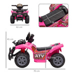 Quad buggy voiture électrique enfant quad électrique 18-36 mois 6 V 2 Km/h max. rose