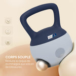 Kettlebell 10 kg – Kollaboration .fr x FFHandball – Hantel mit rutschfestem Griff, grau und blau