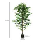 Plante artificielle ficus hauteur 1,80 m tronc branches liane lichen feuilles grand réalisme pot inclus vert