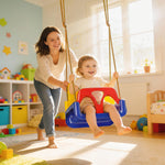 Altalena 3 in 1 evolutiva per bambini con schienale e barra a T rimovibili, per interno ed esterno, altezza regolabile