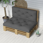 Ensemble de 2 coussins pour canapé palette 2 places dim. 120L x 80l x 12H cm Polyester gris