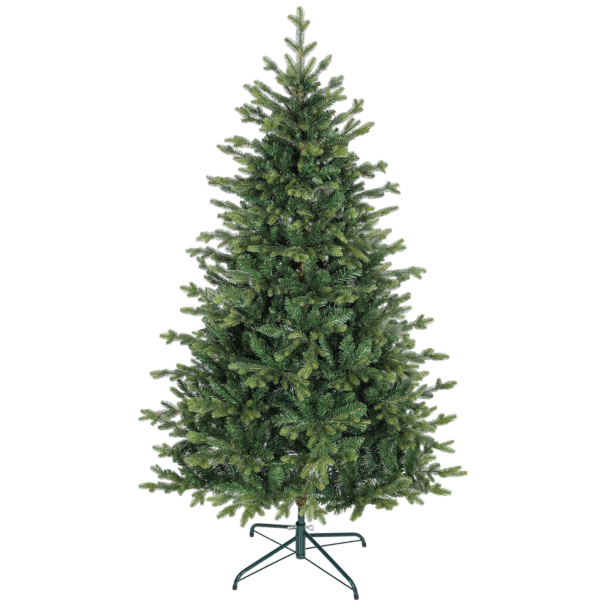 Künstlicher Weihnachtsbaum 180 cm, realistischer Weihnachtsbaum mit 1660 Zweigspitzen, Klappsystem, Metallständer, grün