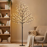 150cm Light-up Artificial Cherry Blossom Tree, 160 LEDs and 16 Flexible Branches, Indoor and Outdoor Decoration