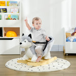 Husky à bascule pour enfants cheval à bascule jouet à bascule bébé 18-36 mois - musique poignées ceinture de sécurité
