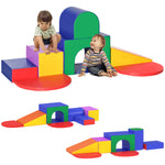 7PCS Parcours motricité bébé, jouet d'escalade, mousse blocs de construction avec revêtement synthétique, jouets éducatifs pour enfants d'âge préscolaire, multicolore