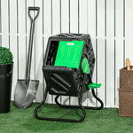 Composteur de jardin bac composteur pour jardin rotatif 360° en polypropylène 65 L 24 trous 60 x 49 x 77 cm noir