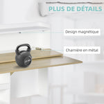 Bureau pliable mural avec étagères de rangement et placard, bureau rabattable, 100 x 18 x 74 cm effet bois naturel