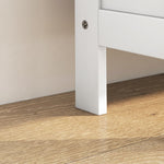 Meuble à Chaussures 6 Paires, Armoire à Chaussures Étroite Moderne, 3 Tiroirs Rabattables et Portes Persiennes, Blanc