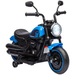 Moto électrique pour enfants 3 km/h 6V avec phare LED 2 roues d'entraînement de 18 à 36 mois avec moteur puissant bleu