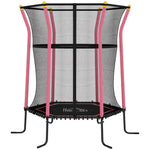 Trampoline pour enfant 1,22 x 1,11 x 1,9 m filet de sécurité porte zippée 6 poteaux rembourrés inclus rose noir