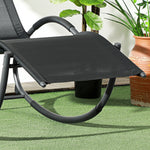 Chaise longue à bascule avec tétière utilisation extérieure intérieure noir