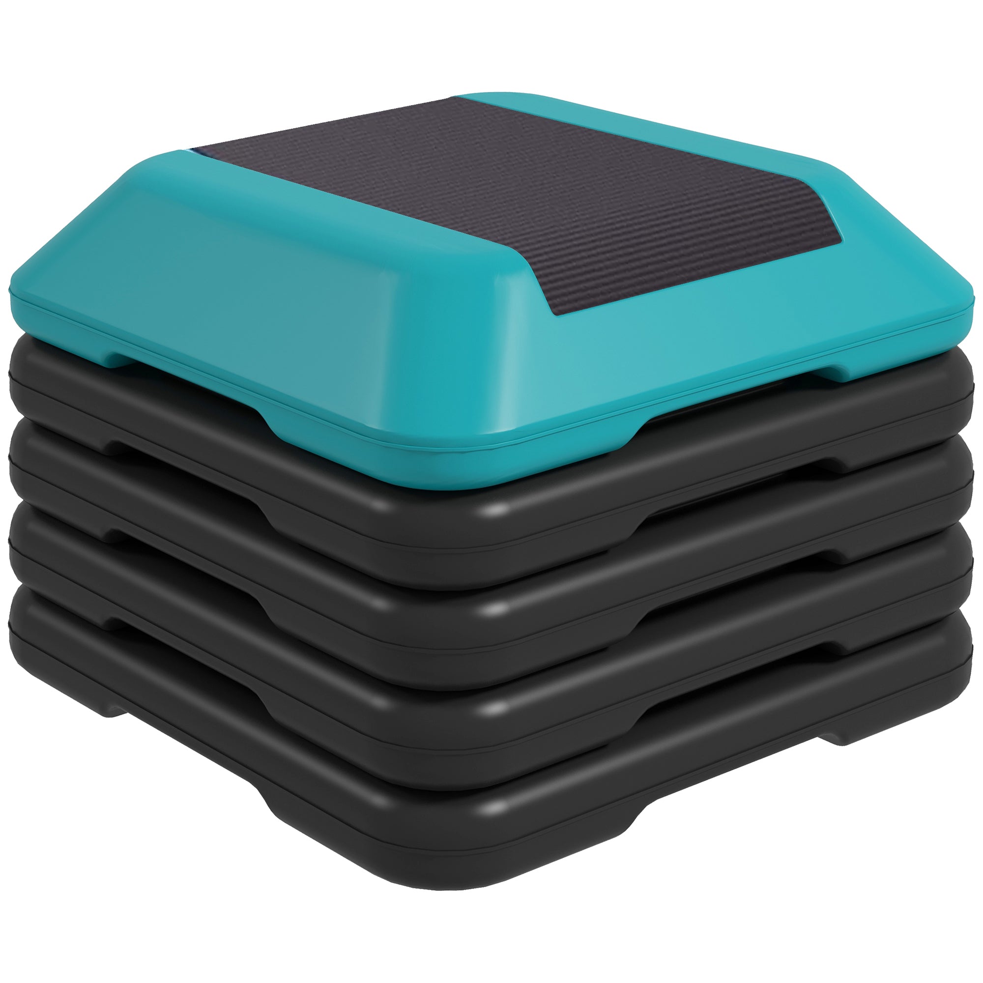 Aerobic-Stepper Trainingsstufe mit 5-fach verstellbarer Höhe von 10/15/20/25/30 cm, Belastbarkeit 150 kg, für Heimfitness, blau