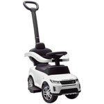 Porteur enfants Land Rover Discovery sous licence, porteur voiture à pousser avec poignée amovible, 84x40x94,5cm, blanc