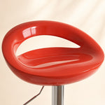 Lot de 2 tabourets de bar chaises de bar hauteur réglable dossier et repose-pieds pivotant à 360° 46x41x76-96cm rouge