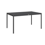 Table de jardin rectangulaire pour 6 personnes en aluminium plateau à lattes dim. 145L x 90l x 74H cm gris
