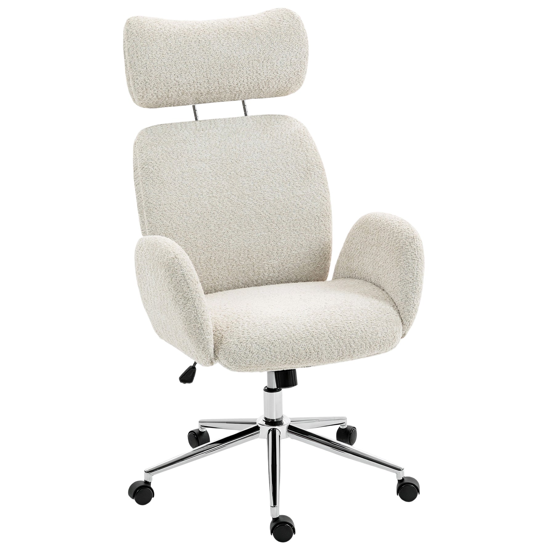 Chaise bureau ergonomique, fauteuil de bureau pivotant, hauteur réglable, appui-tête réglable, fonction bascule, gris