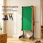 Table multijeux 13 en 1 pliable, table de jeu baby-foot, billard, pour enfants et adultes 120 x 106 x 82 cm noyer clair