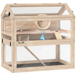 Gabbia per criceti Habitat per roditori 3 piani vaschetta impermeabile pannelli in acrilico con vista a 360° accessori 76x45,5x77cm legno