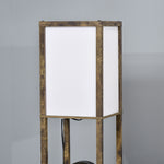 Lampadaire étagère Lampe étagère 26L x 26l x 160H cm 3 étagères 4 Niveaux MDF Blanc et Marron