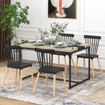 Lot de 4 chaises style scandinave dossier haut assise en polypropylène pieds en hêtre 48 x 52,5 x 83 cm noir