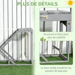 Perchoir en bois pour poule, aire de jeux en bois pour poules avec balançoire, échelle, plateforme, 96 x 40 x 71 cm, gris