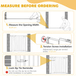 Barrière de sécurité pour chiens et bébés 76 à 81 cm avec extension fixation par pression sans perçage blanc
