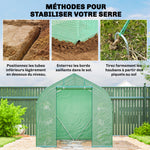 Serre tunnel de jardin 6m², serre de jardin avec étagères, porte et 6 fenêtres, cadre en acier galvanisé, vert