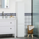 Meuble colonne rangement salle de bain 2 placards 3 étagères réglables style contemporain 30 x 28 x 152,5 cm blanc