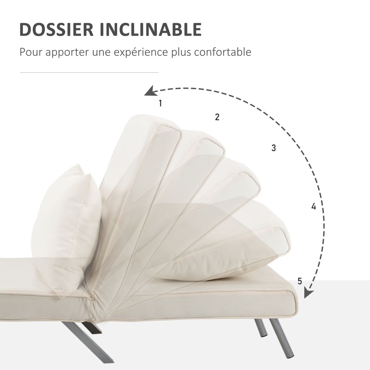 Fauteuil chauffeuse canapé-lit Convertible 1 Place déhoussable Grand Confort Coussin Pieds accoudoirs