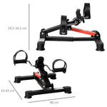 Pédalier d'appartement mini vélo d'appartement résistance ajustable écran LCD 33-43 x 40 x 24,5-34,5 cm en acier noir