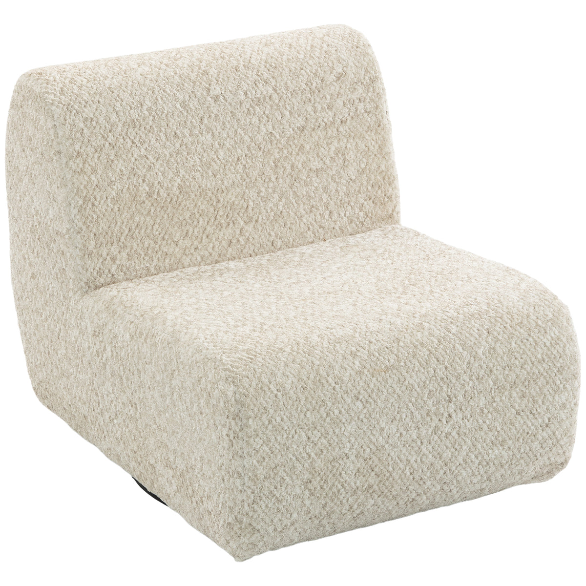 Fauteuil de salon pivotant 360°, canapé 1 place rembourré en chenille avec assise extra-large, rembourrage épais, beige
