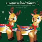 Babbo Natale gonfiabile con slitta e renne 240 cm 6 luci LED decorazione natalizia per interni ed esterni rosso