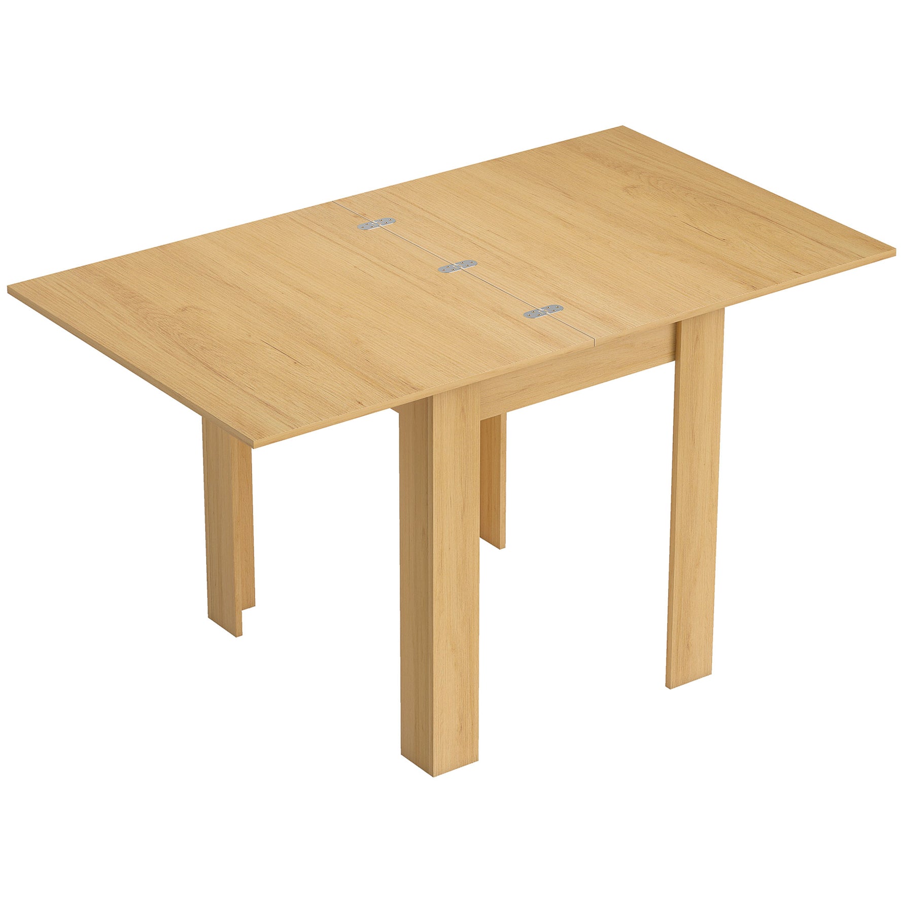 Table à manger extensible rectangle pour 4 à 6 personnes, table de cuisine 70-140 cm, patins en feutre, bois naturel