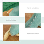 Jouet à Bascule Dinosaure Effet sonore Rugissement Bois peuplier Peluche Courte Polyester Vert d'eau