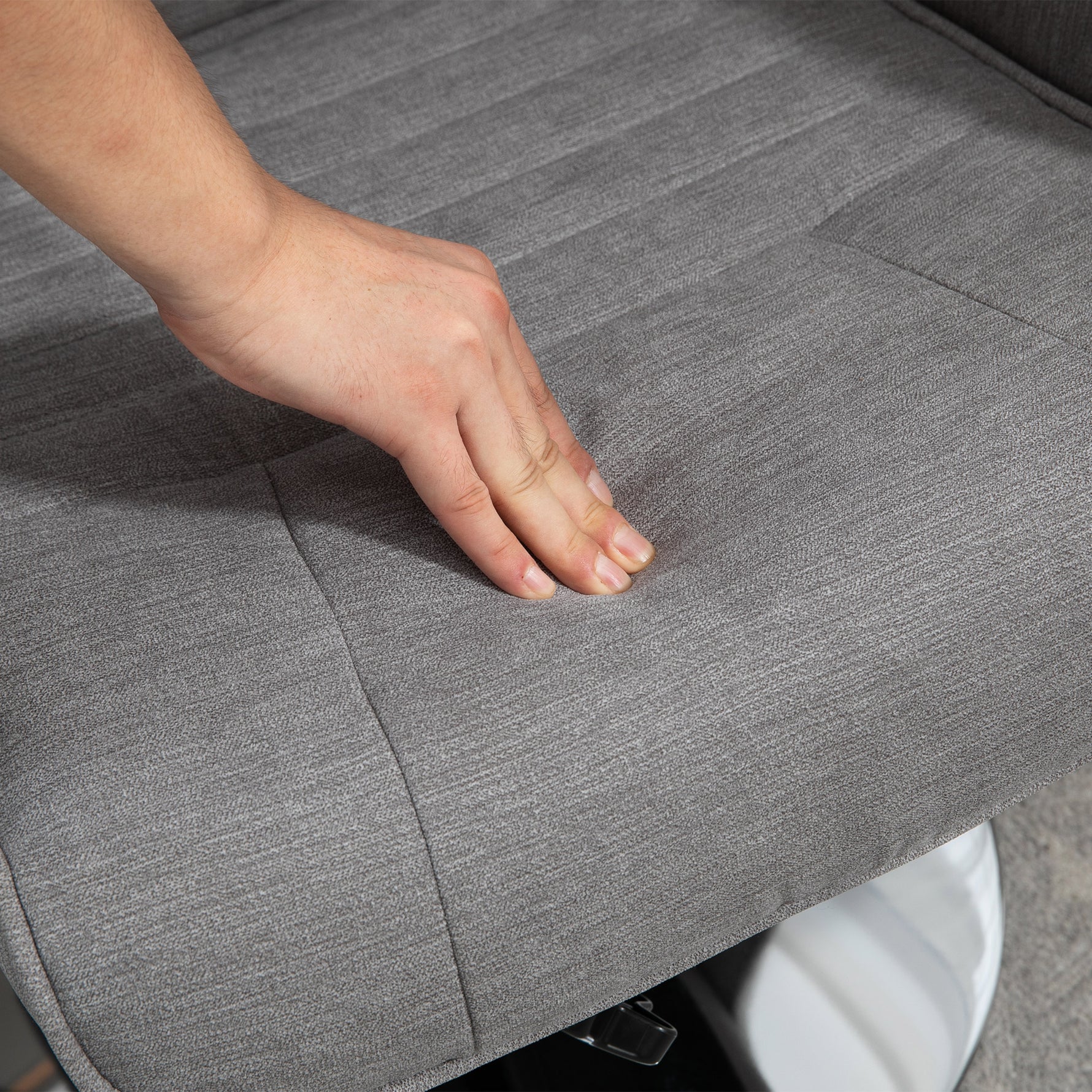 Fauteuil relax inclinable 135° pivotant 360° avec repose-pieds revêtement tissu gris