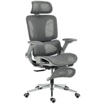Chaise Bureau Ergonomique avec Accoudoirs 4D Appui-Tête et Profondeur d'Assise Réglables Maille Gris