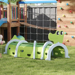 Tunnel enfant en forme de crocodile, modulable, tunnel de jeu pour enfants, enfants de 3 à 6 ans ramper et grimper, vert
